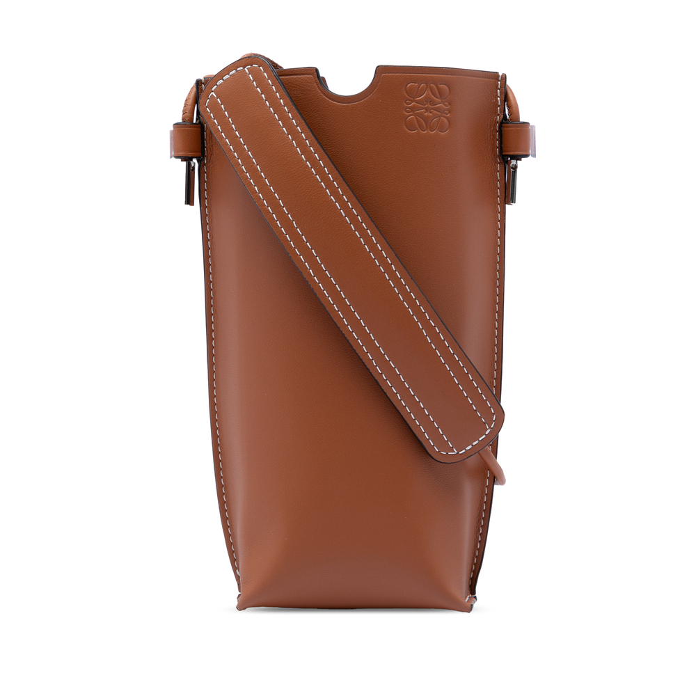 Pre-Loved LOEWE Smooth Calfskin Anagram Phone Pouch